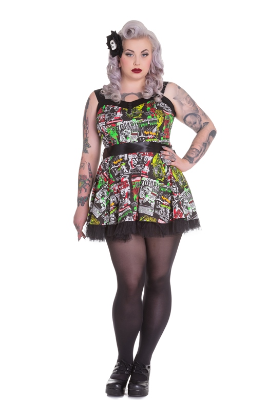 Hell Bunny Plus Size B-Movie Monster Horror Tulle Dress *NEW* [HB4032NEW] - $51.99 : Mystic Crypt, the most unique, hard to find items at ghoulishly great prices!
