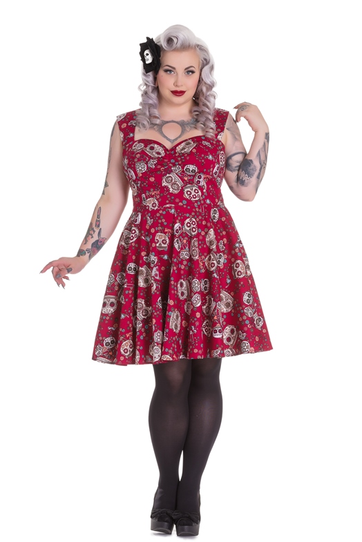 Hell Bunny Plus Size Gothic Red Skull Love Idaho Dress [HB4453R] - $49. ...