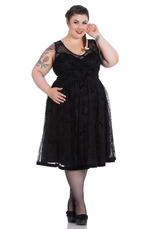 Hell Bunny Plus Size Gothic Black Spiderweb Tulle Dress [HB4721] - $81.99 : Mystic Crypt, the most unique, hard to find items at ghoulishly great prices!