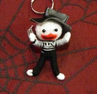 White Bug Eyed Freddy Kruegerz Voodoo Keychain