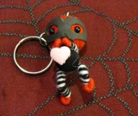 Red Heart Loot Bandit Burglar Voodoo Keychain