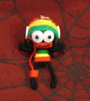 Rasta Man with Headphones Voodoo Keychain