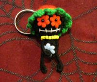 Rasta Flower Girl Voodoo Keychain