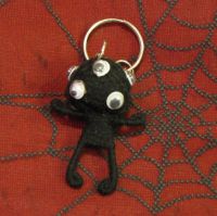 Black Alien Eyes Voodoo Keychain