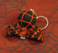 Black and Red Spider Voodoo Keychain