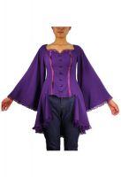 Plus Size Purple Gothic Bat Wing Flared Bustier Corset Top