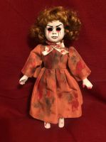 OOAK Medium Hollow Eye Tears of Blood Creepy Horror Doll Art by Christie Creepydolls