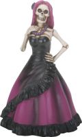 Day of the Dead Pinkish Purple Lady Skeleton Figurine