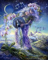 Aquarius Zodiac Magnet by Josephine Wall