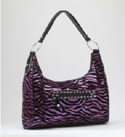 Rock Rebel Purple and Black Zebra Hobo Purse