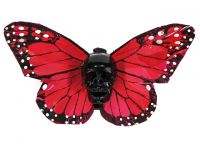 Hairy Scary Dark Orange X Large Kahlovera Skull Butterfly Feather Hair Clip