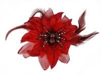 Hairy Scary Red Feather & Spider Tara Tarantula Hair Clip