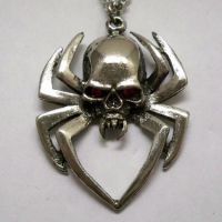 Spider w Skull Body Necklace