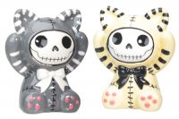 Mao-Mao Furrybones Grey and Yellow Salt and Pepper Shakers